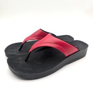 Aerothotic Flumen Arch Support Flip Flops Sandals Women's Red Size US11 EU41